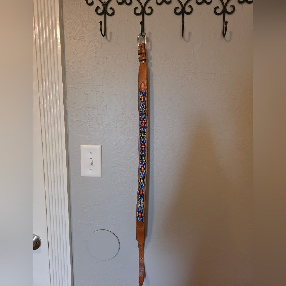 Beaded Western Belt, Size 30, Vintage